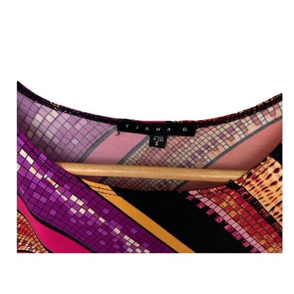 Tiana B. S Colorblock Midi Dress Sleeveless Geometric Print Retro Y2K Casual - Picture 7 of 8